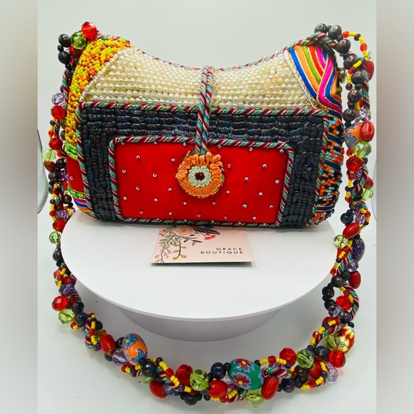 Mary Frances heavily beaded bag, oriental theme. - Picture 3 of 8